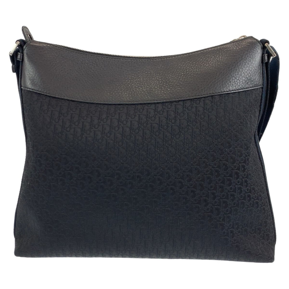 Dior Shoulder Bag Canvas, Leather Black SilverMetal Shoulder back shoulder bag Trotter Oblique Women Used Authentic