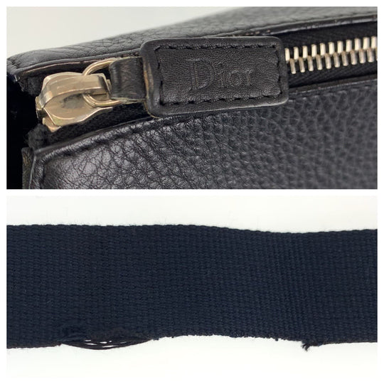 Dior Shoulder Bag Canvas, Leather Black SilverMetal Shoulder back shoulder bag Trotter Oblique Women Used Authentic