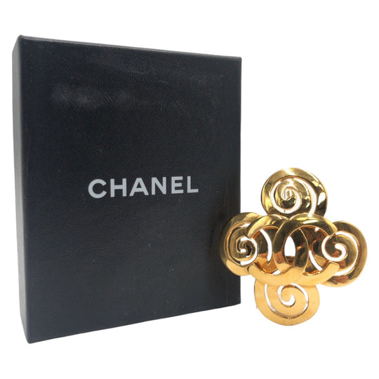 CHANEL Brooch metal gold Brooch COCO Mark Women Used Authentic