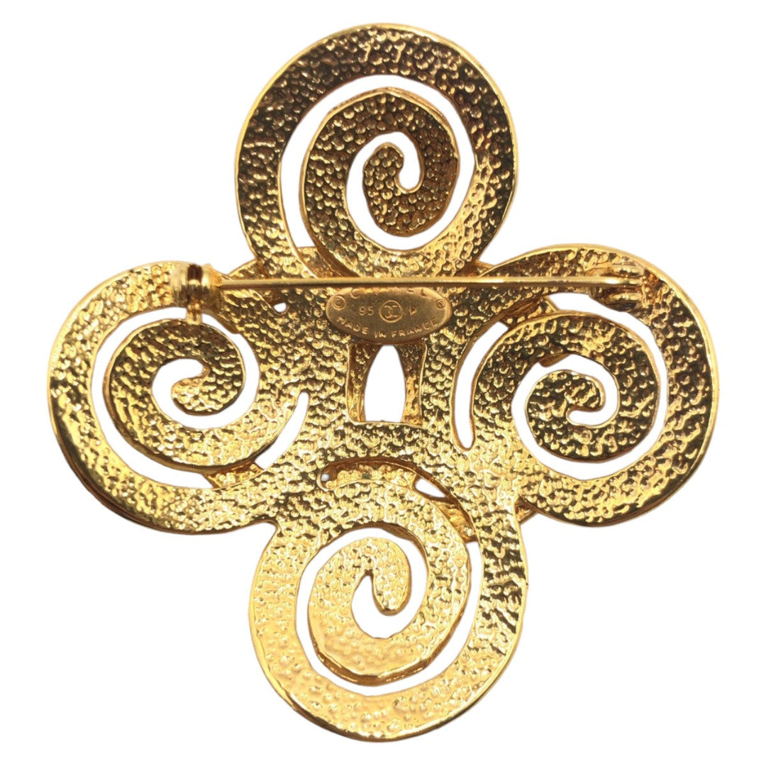 CHANEL Brooch metal gold Brooch COCO Mark Women Used Authentic