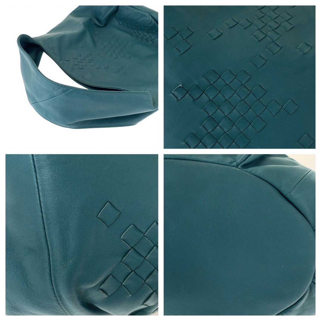 BOTTEGAVENETA Shoulder Bag 131673 leather green One Shoulder Bag INTRECCIATO Hobo Women Used Authentic