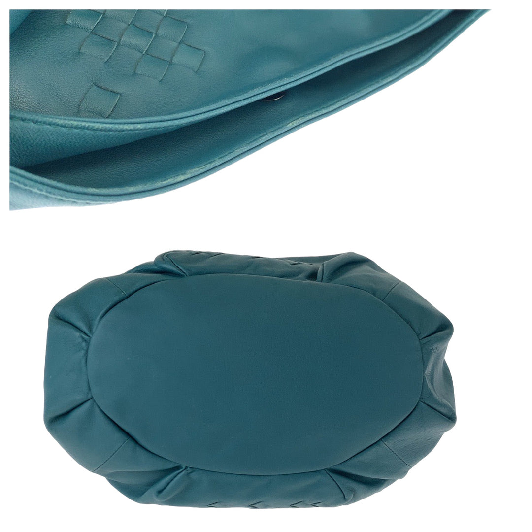 BOTTEGAVENETA Shoulder Bag 131673 leather green One Shoulder Bag INTRECCIATO Hobo Women Used Authentic