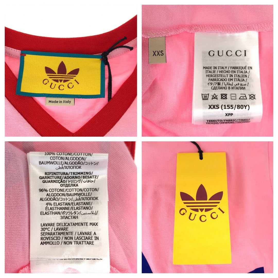 GUCCI Short sleeve T-shirt 693637 cotton pink red red Short sleeve T-shirt adidasxGUCCI 22Stainless Steel Women XXS Used Authentic