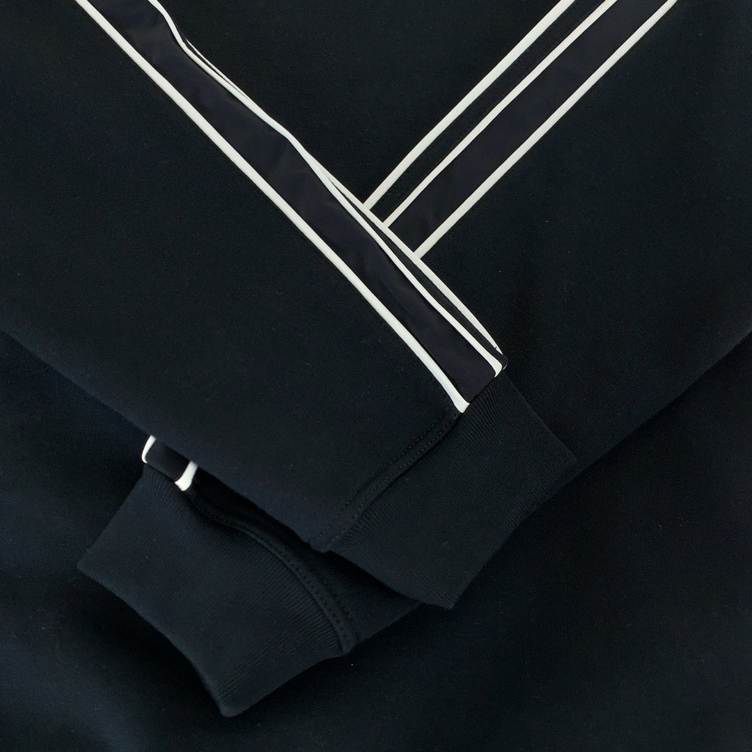 HERMES sweat H167515HA013XL cotton black black white white Sweatshirt, fleece lining 22AW RunH mens L Used Authentic