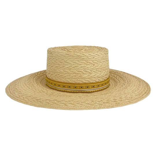 HERMES hat Straw, Polyester Natural Light Brown Straw Hat Andalusia Women 57 Used Authentic