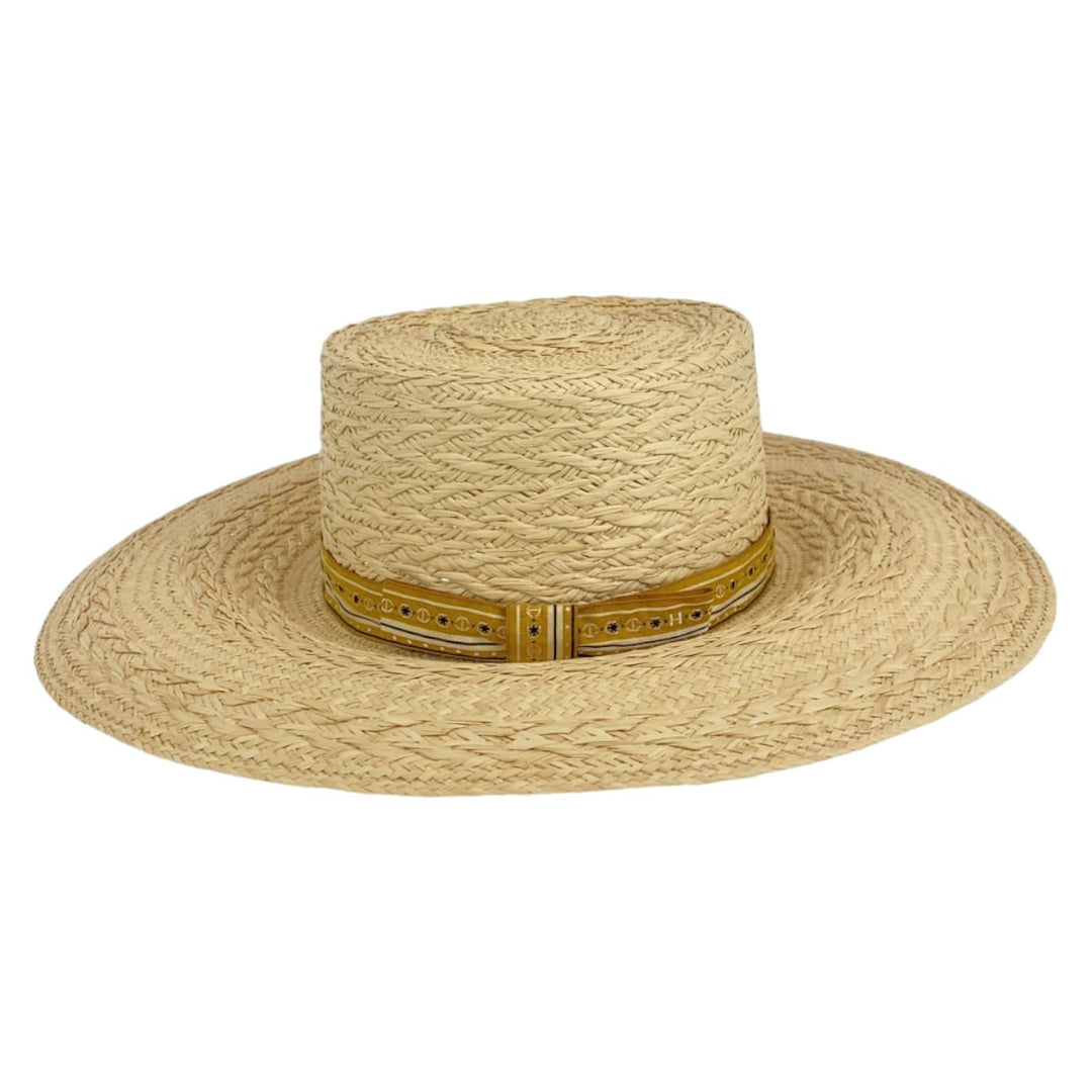 HERMES hat Straw, Polyester Natural Light Brown Straw Hat Andalusia Women 57 Used Authentic
