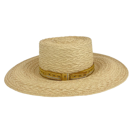 HERMES hat Straw, Polyester Natural Light Brown Straw Hat Andalusia Women 57 Used Authentic
