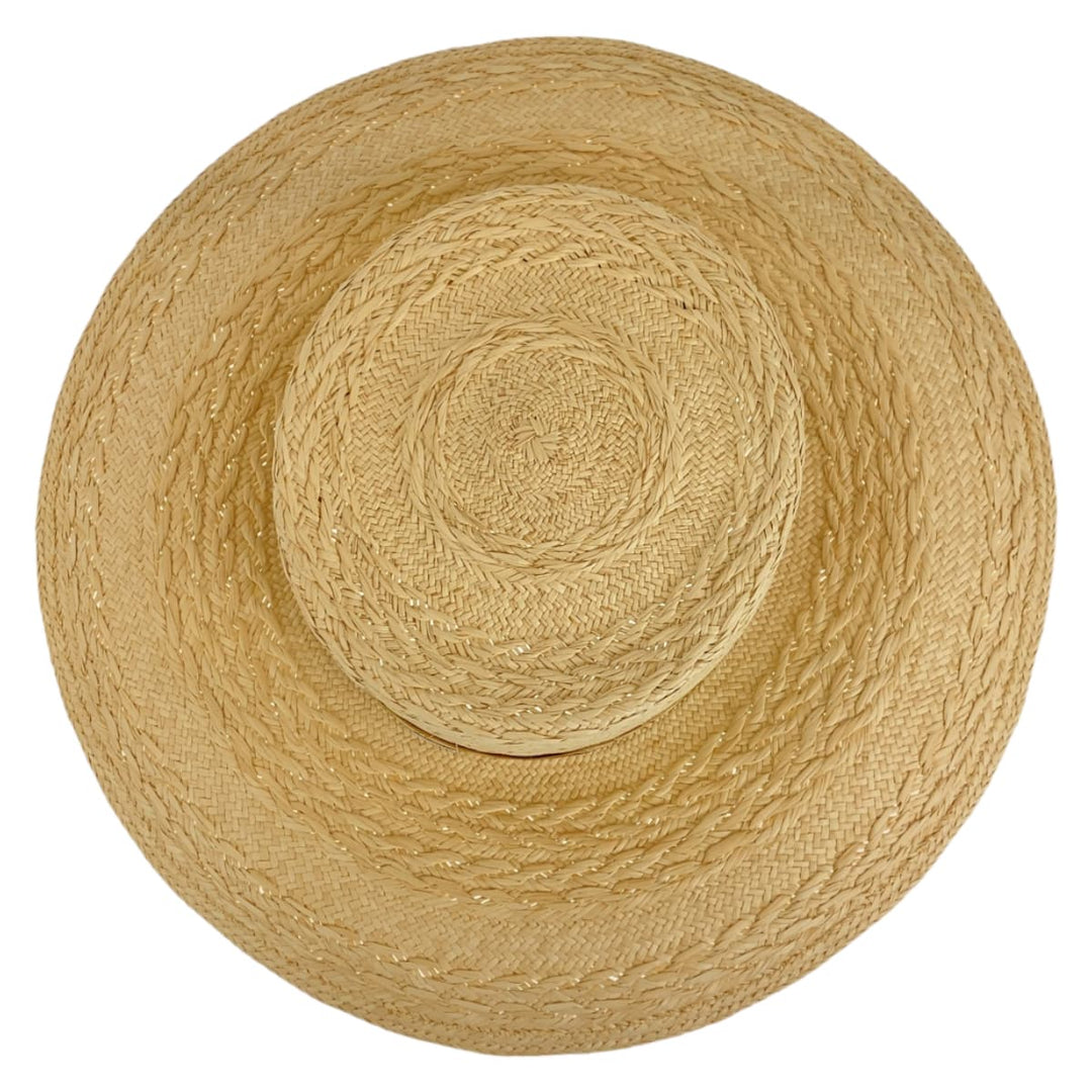 HERMES hat Straw, Polyester Natural Light Brown Straw Hat Andalusia Women 57 Used Authentic
