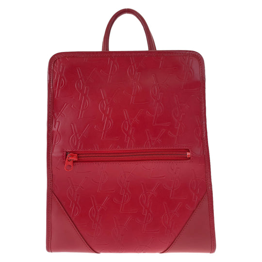 Yves Saint Laurent Backpack leather Red red Backpack YSL Women Used Authentic