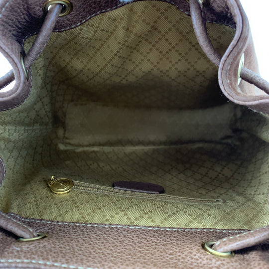 GUCCI Backpack 003 3444 0030 Suede Brown Gold Metal Backpack Bamboo Old Gucci Women Used Authentic