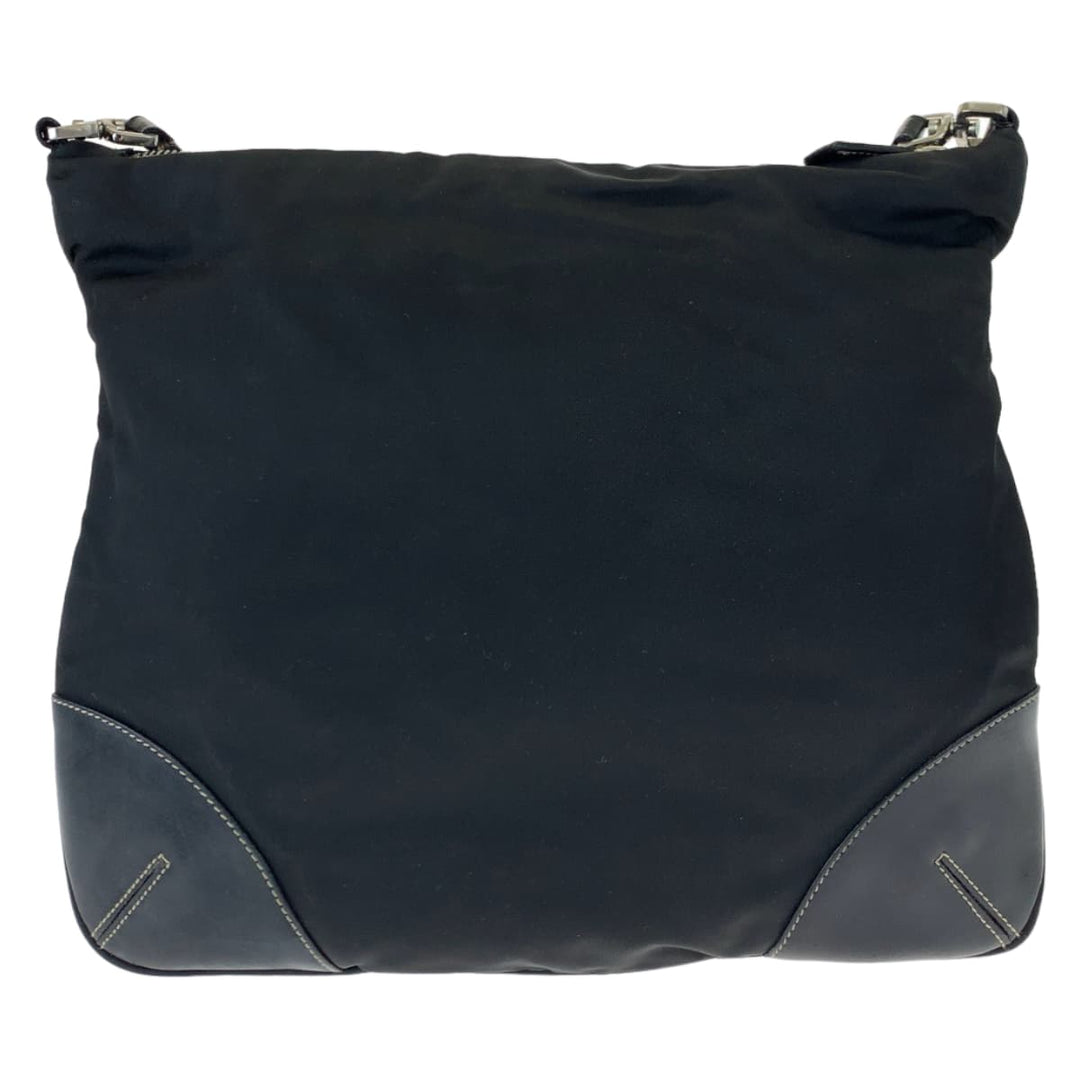 PRADA Shoulder Bag Nylon, Leather black Crossbody Shoulder Bag Messenger Bag Test Triangle With logo mens Used Authentic