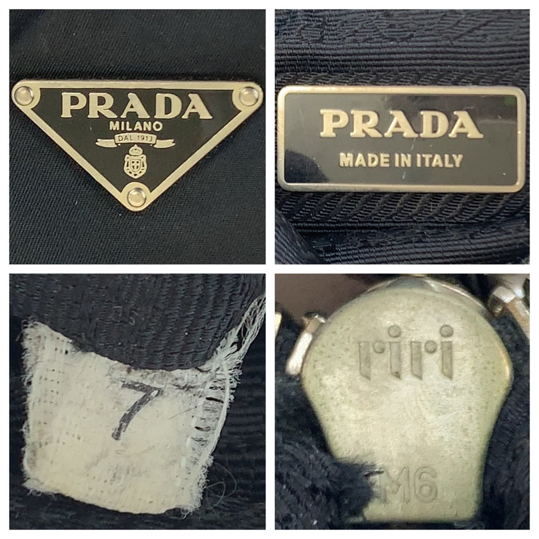 PRADA Shoulder Bag Nylon, Leather black Crossbody Shoulder Bag Messenger Bag Test Triangle With logo mens Used Authentic