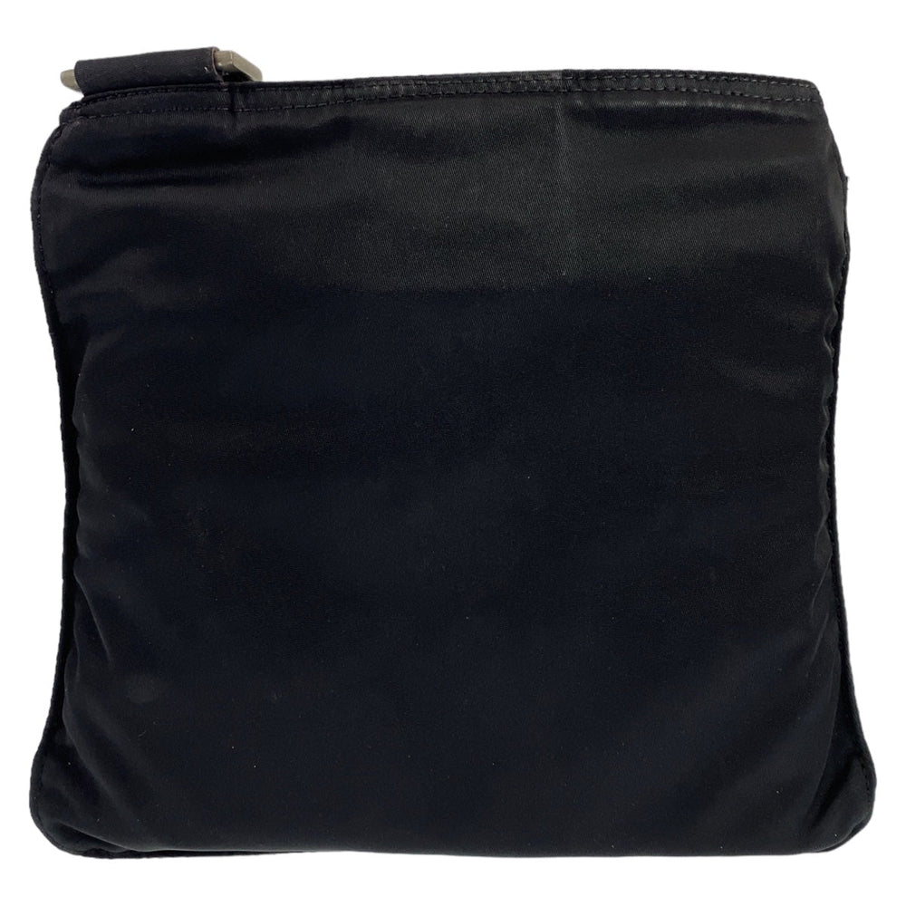 PRADA Shoulder Bag Nylon Black Silver Metal Crossbody Shoulder Bag Pochette Test Triangle With logo mens Used Authentic