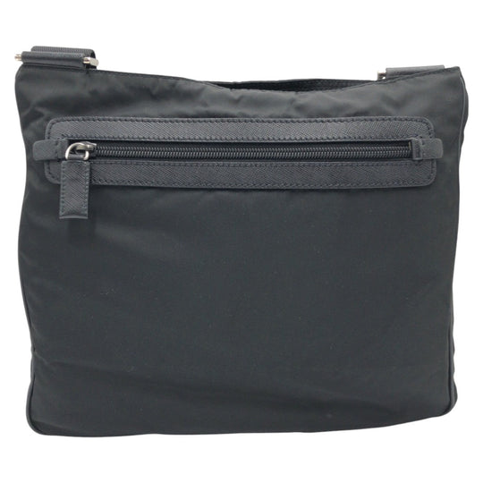PRADA Shoulder Bag Nylon black Shoulder back pochette Test Triangular logo mens Used Authentic