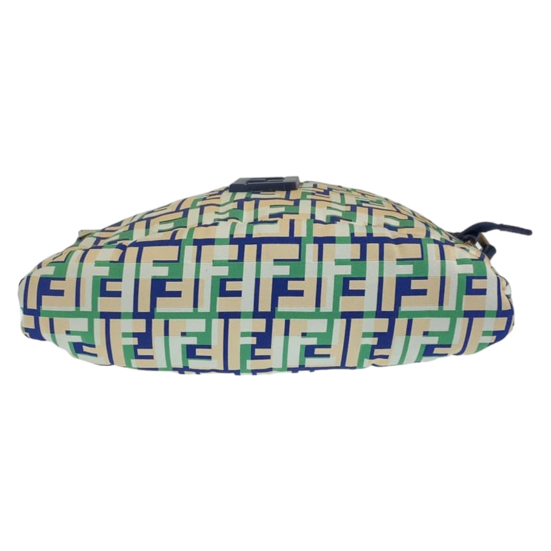 FENDI Shoulder Bag canvas Green Pink Navy Crossbody Shoulder Bag Messenger Bag Zucca Pattern FF logo Women Used Authentic