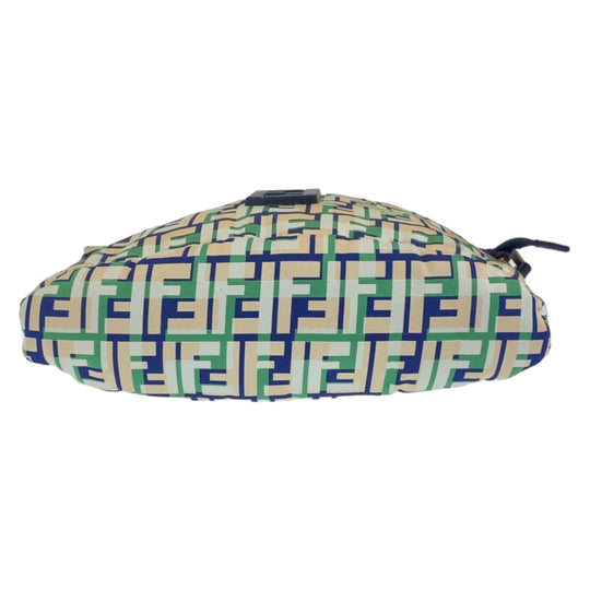 FENDI Shoulder Bag canvas Green Pink Navy Crossbody Shoulder Bag Messenger Bag Zucca Pattern FF logo Women Used Authentic