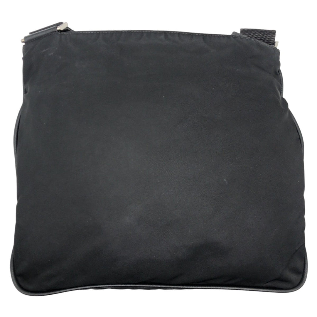 PRADA Shoulder Bag Nylon Black SilverMetal Crossbody Shoulder Bag Pochette Test Triangular logo mens Used Authentic