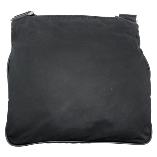 PRADA Shoulder Bag Nylon Black SilverMetal Crossbody Shoulder Bag Pochette Test Triangular logo mens Used Authentic