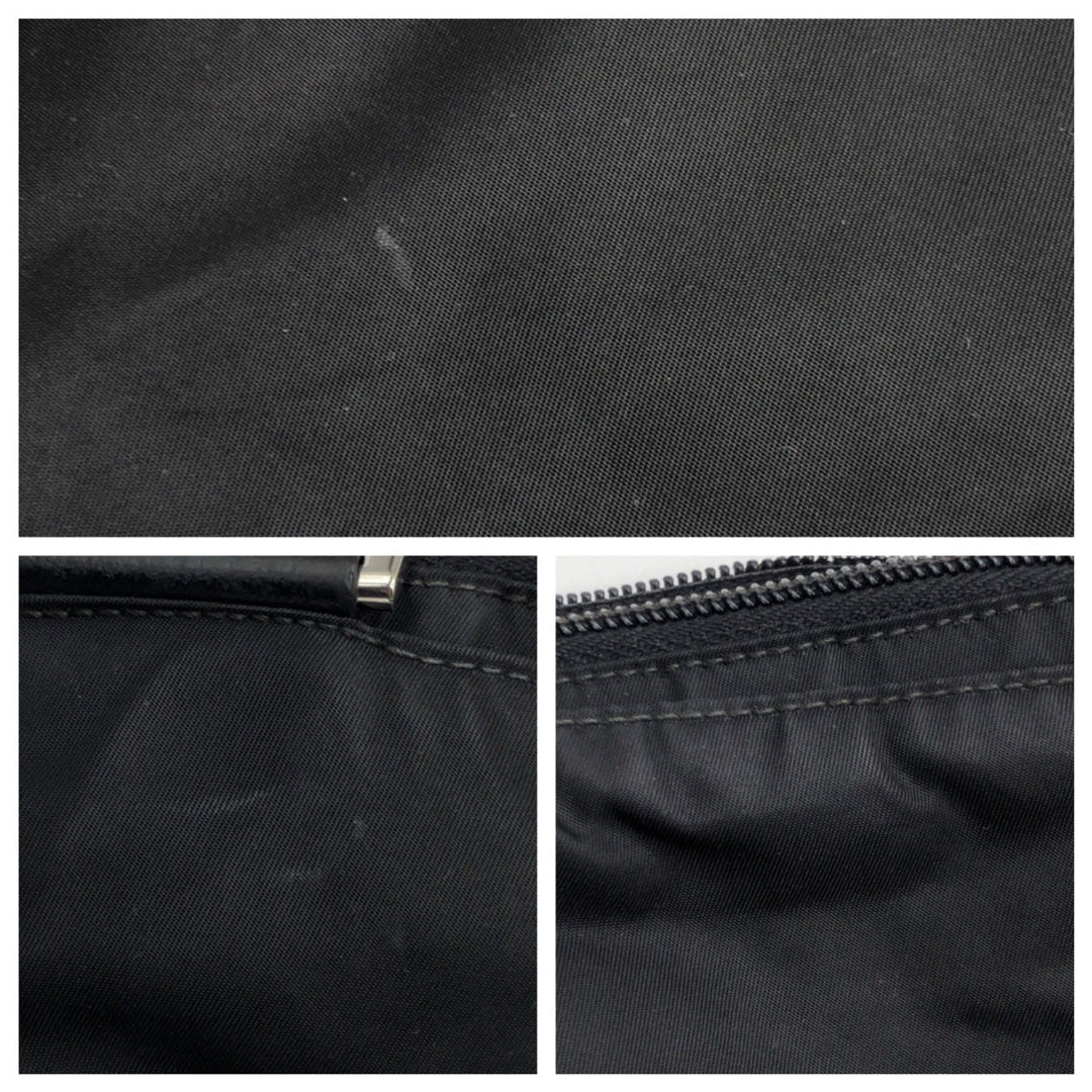 PRADA Shoulder Bag Nylon Black SilverMetal Crossbody Shoulder Bag Pochette Test Triangular logo mens Used Authentic