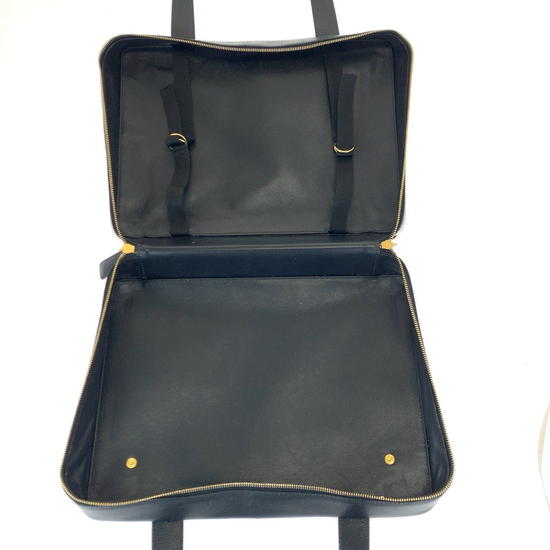 CHANEL Business bag Caviar skin Black GoldMetal Business Bag Briefcase Tote Bag A4 Storage COCO Mark mens Used Authentic