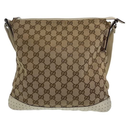 GUCCI Shoulder Bag 145857 GG canvas Beige SilverMetal Crossbody Shoulder Bag Messenger Bag GG pattern Women Used Authentic