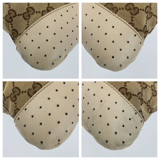 GUCCI Shoulder Bag 145857 GG canvas Beige SilverMetal Crossbody Shoulder Bag Messenger Bag GG pattern Women Used Authentic