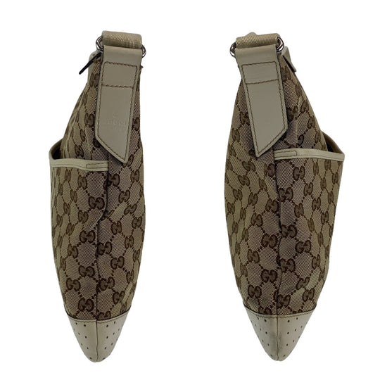 GUCCI Shoulder Bag 145857 GG canvas Beige SilverMetal Crossbody Shoulder Bag Messenger Bag GG pattern Women Used Authentic