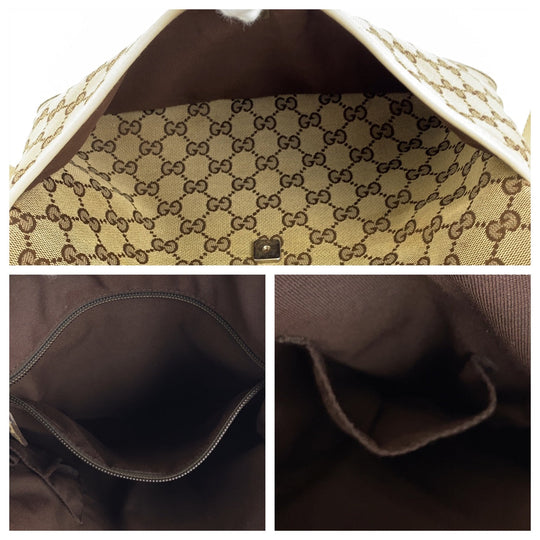 GUCCI Shoulder Bag 145857 GG canvas Beige SilverMetal Crossbody Shoulder Bag Messenger Bag GG pattern Women Used Authentic