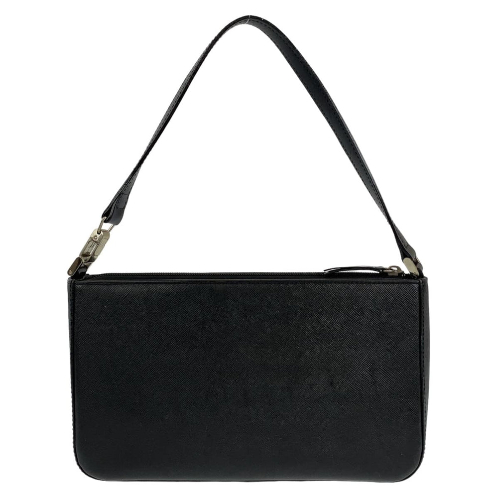 BURBERRY Handbag leather Black Silver Metal Handbags, Accessory Pouches, Shoulder Bags Medium Check Pattern Women Used Authentic
