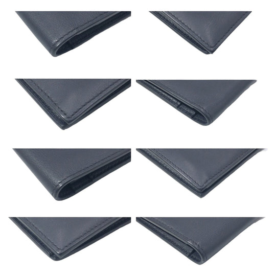 HERMES Bill Compartment leather Black black Bill Compartment Bifold Wallet Citizen twill mens Used Authentic