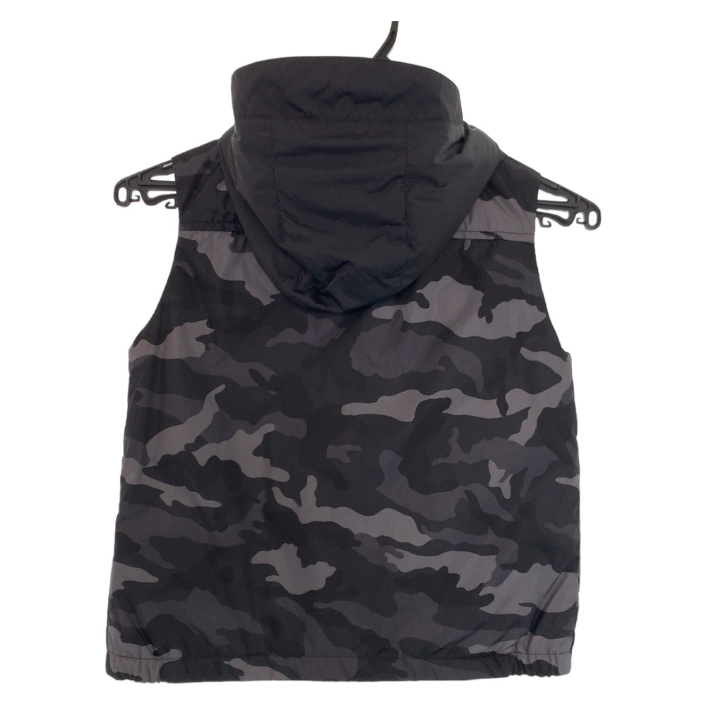 MONCLER Down vest 5909169175 Nylon black Down vest with detachable hood Camouflage Pattern DRUM GILET Kids 8A Used Authentic