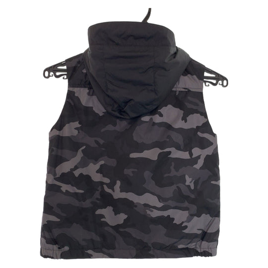MONCLER Down vest 5909169175 Nylon black Down vest with detachable hood Camouflage Pattern DRUM GILET Kids 8A Used Authentic