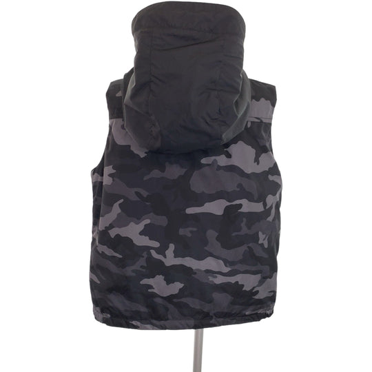 MONCLER Down vest 5909169175 Nylon black Down vest with detachable hood Camouflage Pattern DRUM GILET Kids 8A Used Authentic