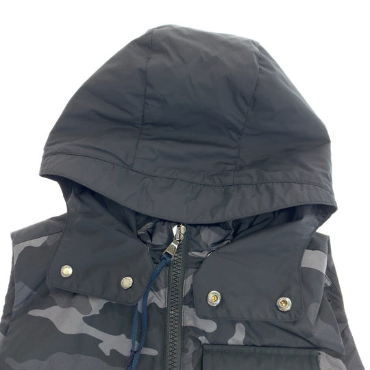 MONCLER Down vest 5909169175 Nylon black Down vest with detachable hood Camouflage Pattern DRUM GILET Kids 8A Used Authentic
