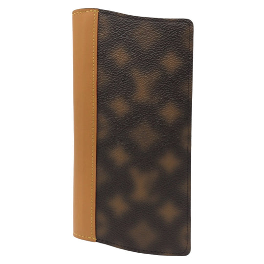LOUIS VUITTON Long Wallet Purse M81596 PVC Brown Gold Metal Long Wallet Purse This is knot monogram Portefeuille Braza mens Used Authentic