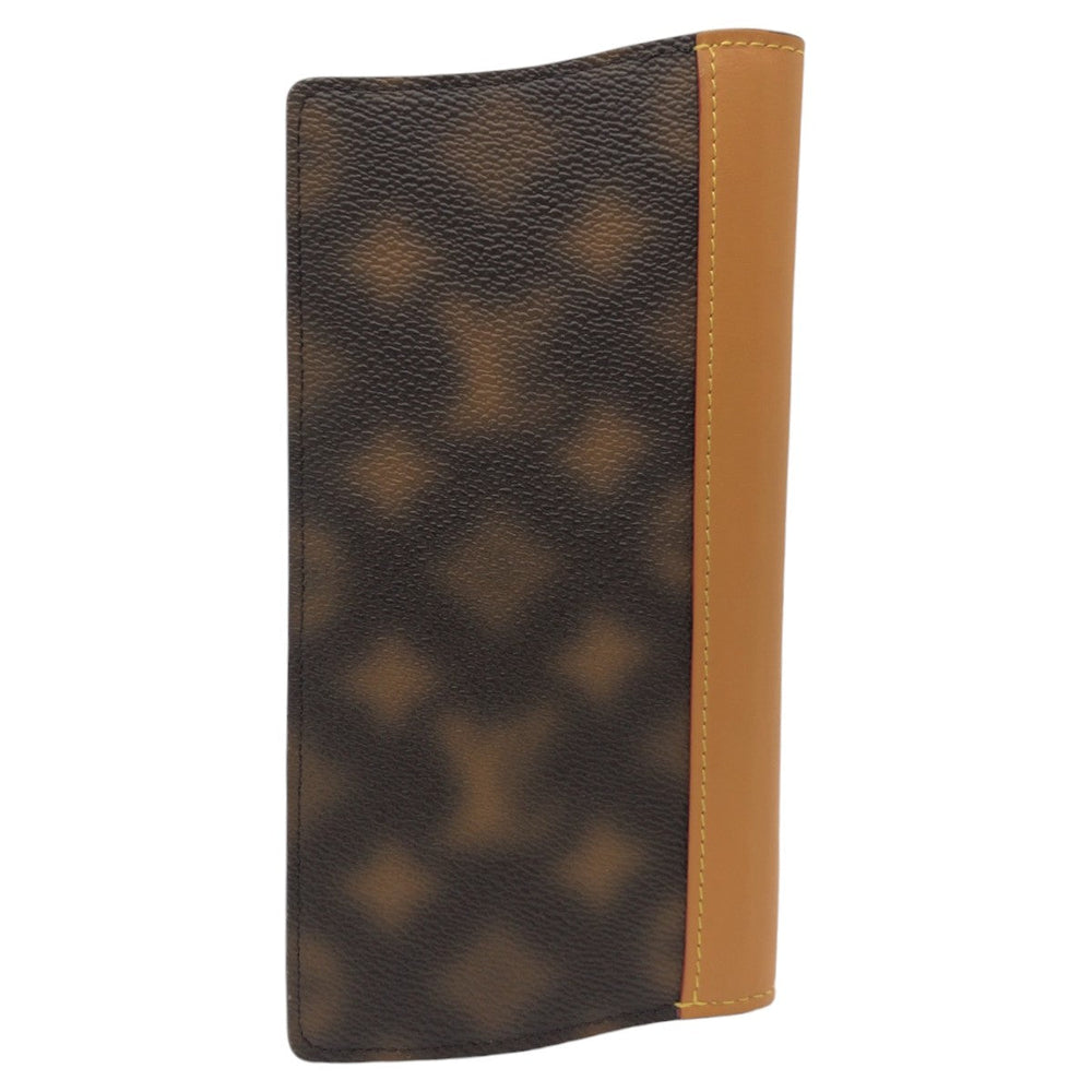 LOUIS VUITTON Long Wallet Purse M81596 PVC Brown Gold Metal Long Wallet Purse This is knot monogram Portefeuille Braza mens Used Authentic