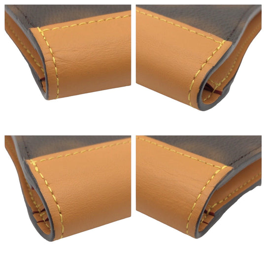 LOUIS VUITTON Long Wallet Purse M81596 PVC Brown Gold Metal Long Wallet Purse This is knot monogram Portefeuille Braza mens Used Authentic