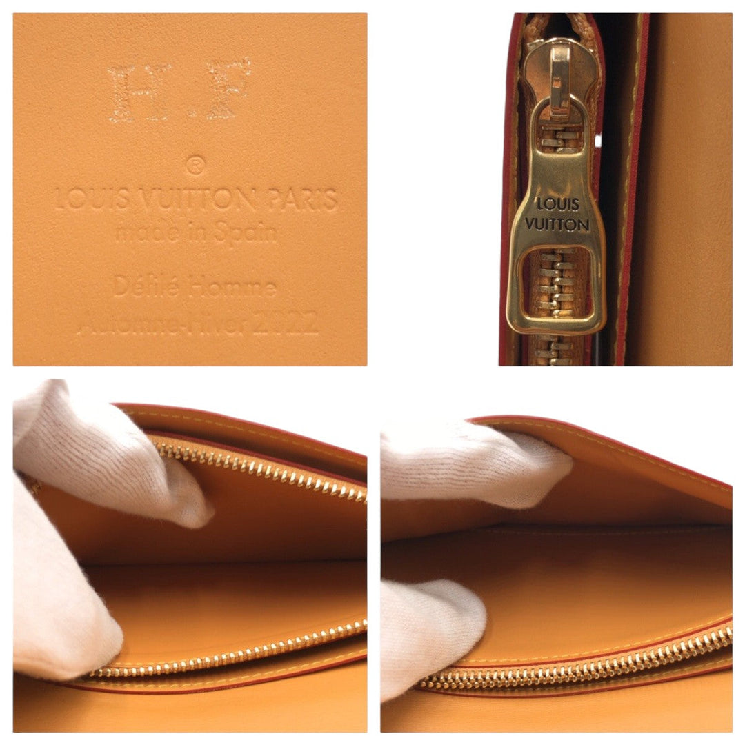 LOUIS VUITTON Long Wallet Purse M81596 PVC Brown Gold Metal Long Wallet Purse This is knot monogram Portefeuille Braza mens Used Authentic