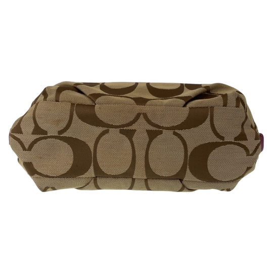 COACH Shoulder Bag canvas beige Signature