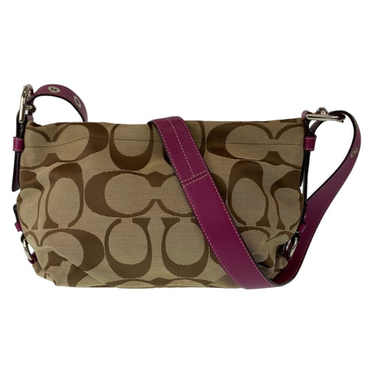 COACH Shoulder Bag canvas beige Signature