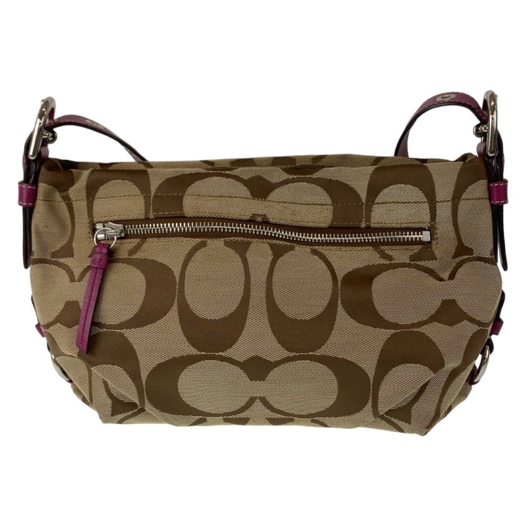 COACH Shoulder Bag canvas beige Signature