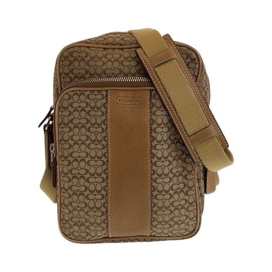 COACH Shoulder Bag canvas Brown Signature
