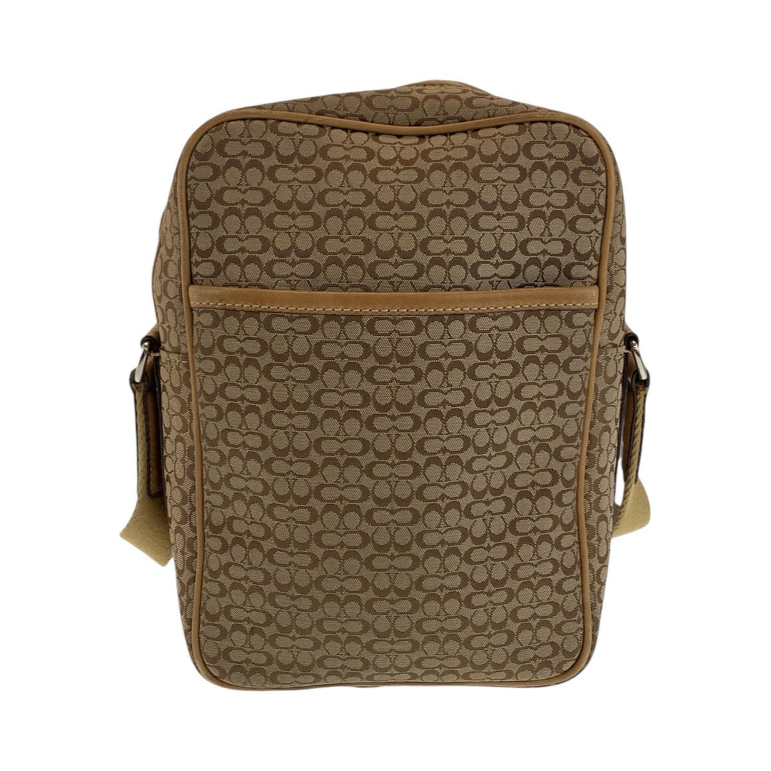 COACH Shoulder Bag canvas Brown Signature