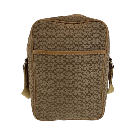 COACH Shoulder Bag canvas Brown Signature