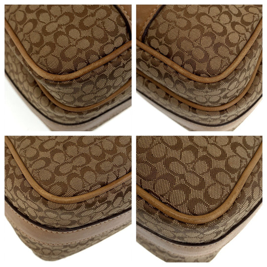 COACH Shoulder Bag canvas Brown Signature