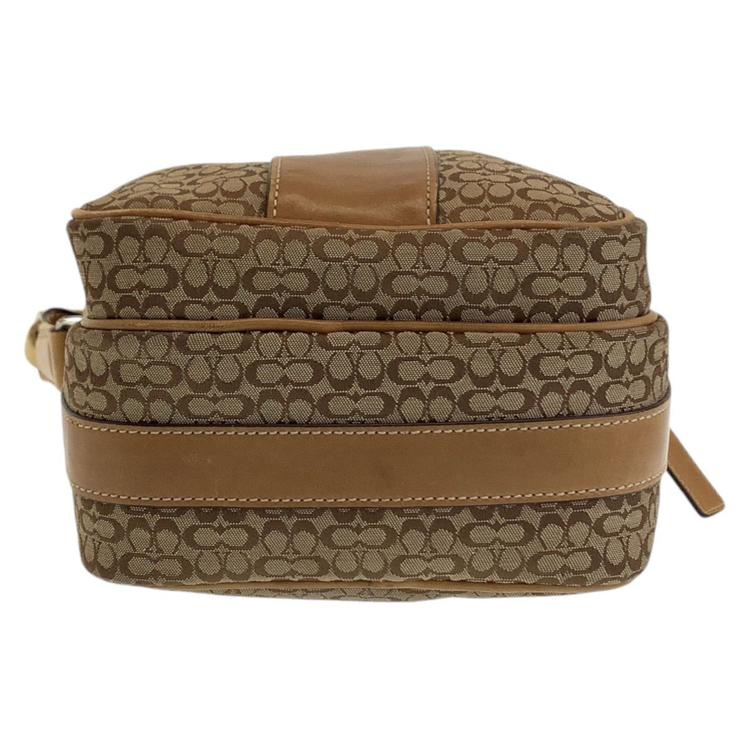 COACH Shoulder Bag canvas Brown Signature