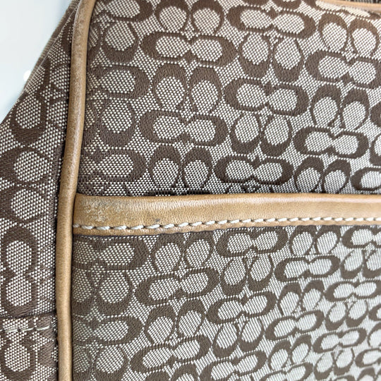 COACH Shoulder Bag canvas Brown Signature