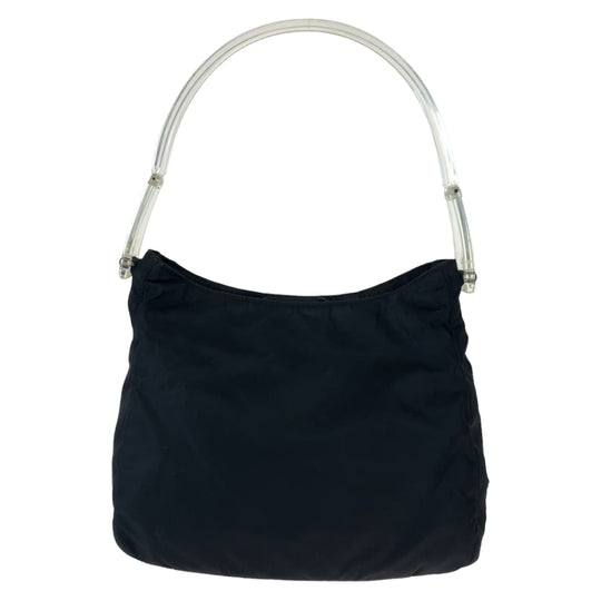 PRADA Shoulder Bag Nylon Black black Hobo Shoulder Bag Handbag Test Triangle With logo plastic handle Women Used Authentic