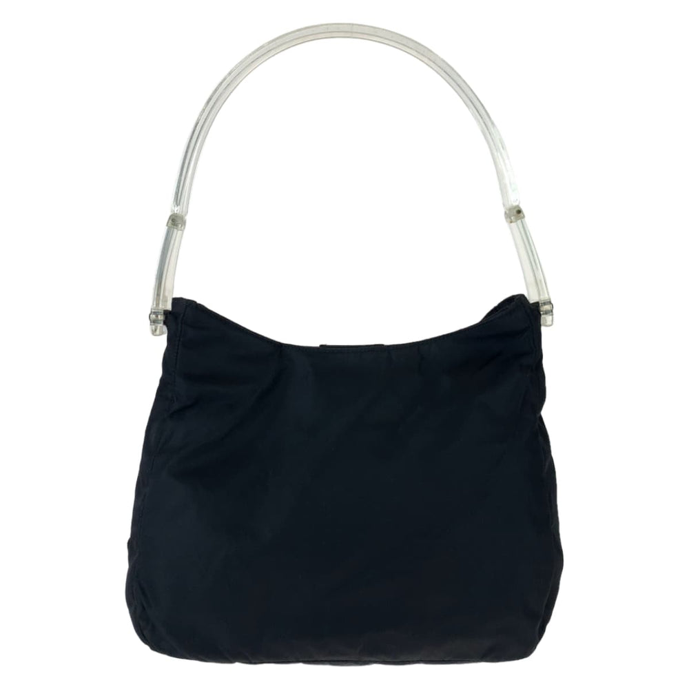 PRADA Shoulder Bag Nylon Black black Hobo Shoulder Bag Handbag Test Triangle With logo plastic handle Women Used Authentic