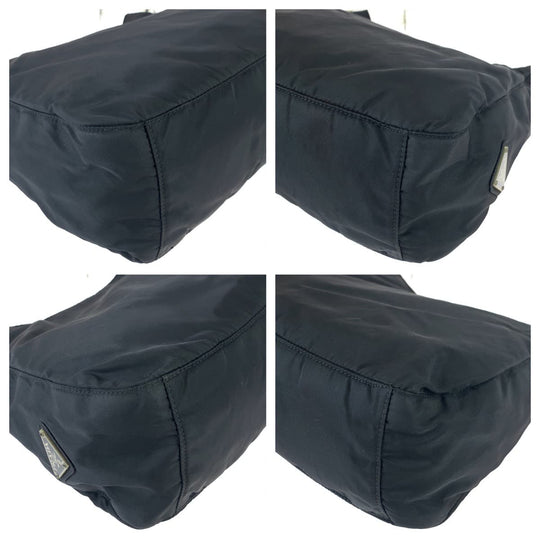 PRADA Shoulder Bag Nylon Black black Hobo Shoulder Bag Handbag Test Triangle With logo plastic handle Women Used Authentic